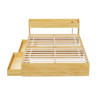 Artiss Bed Frame Double Size with Charging Ports and 2 Drawers AURA-Furniture &gt; Dining &gt; Kitchen &amp; Dining Chairs-PEROZ Accessories