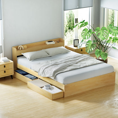 Artiss Bed Frame Queen Size with Charging Ports and 2 Drawers AURA-Furniture &gt; Dining &gt; Kitchen &amp; Dining Chairs-PEROZ Accessories