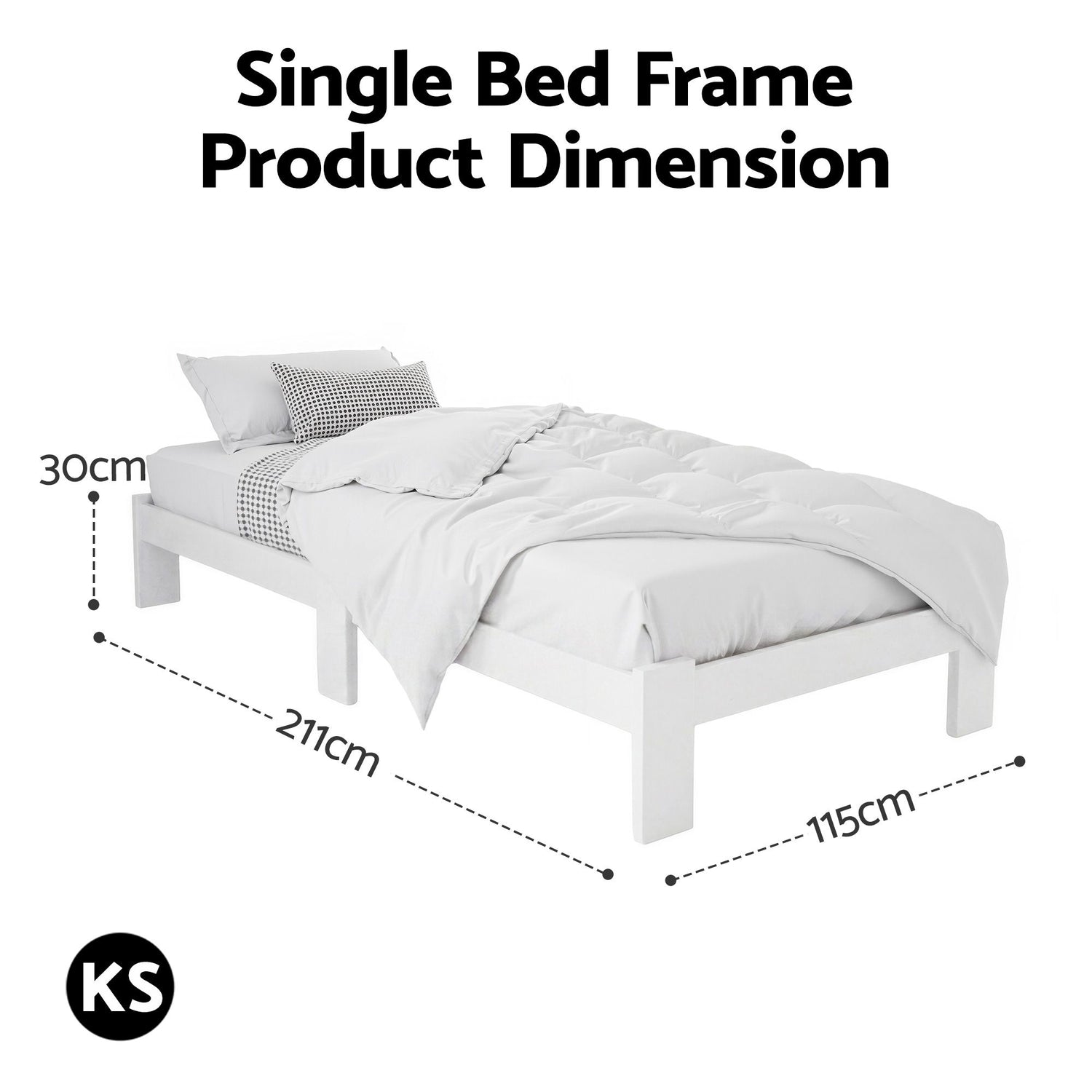 Artiss Bed Frame King Single Size Wooden Mattress Base Timber Platform JADE-Bed Frames-PEROZ Accessories