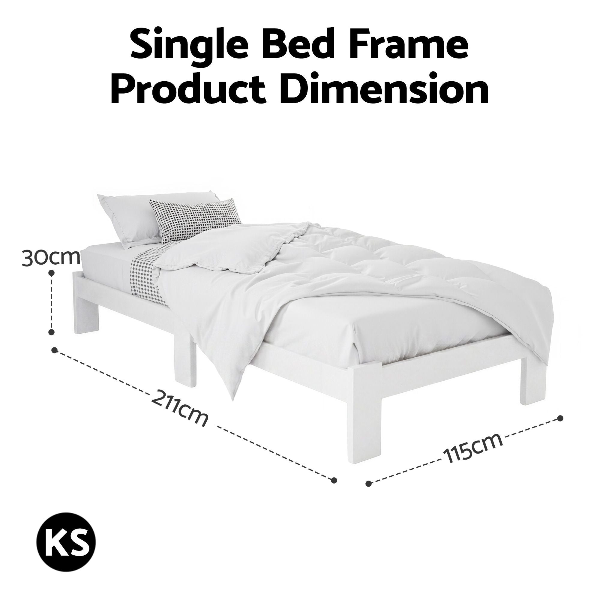 Artiss Bed Frame King Single Size Wooden Mattress Base Timber Platform JADE-Bed Frames-PEROZ Accessories