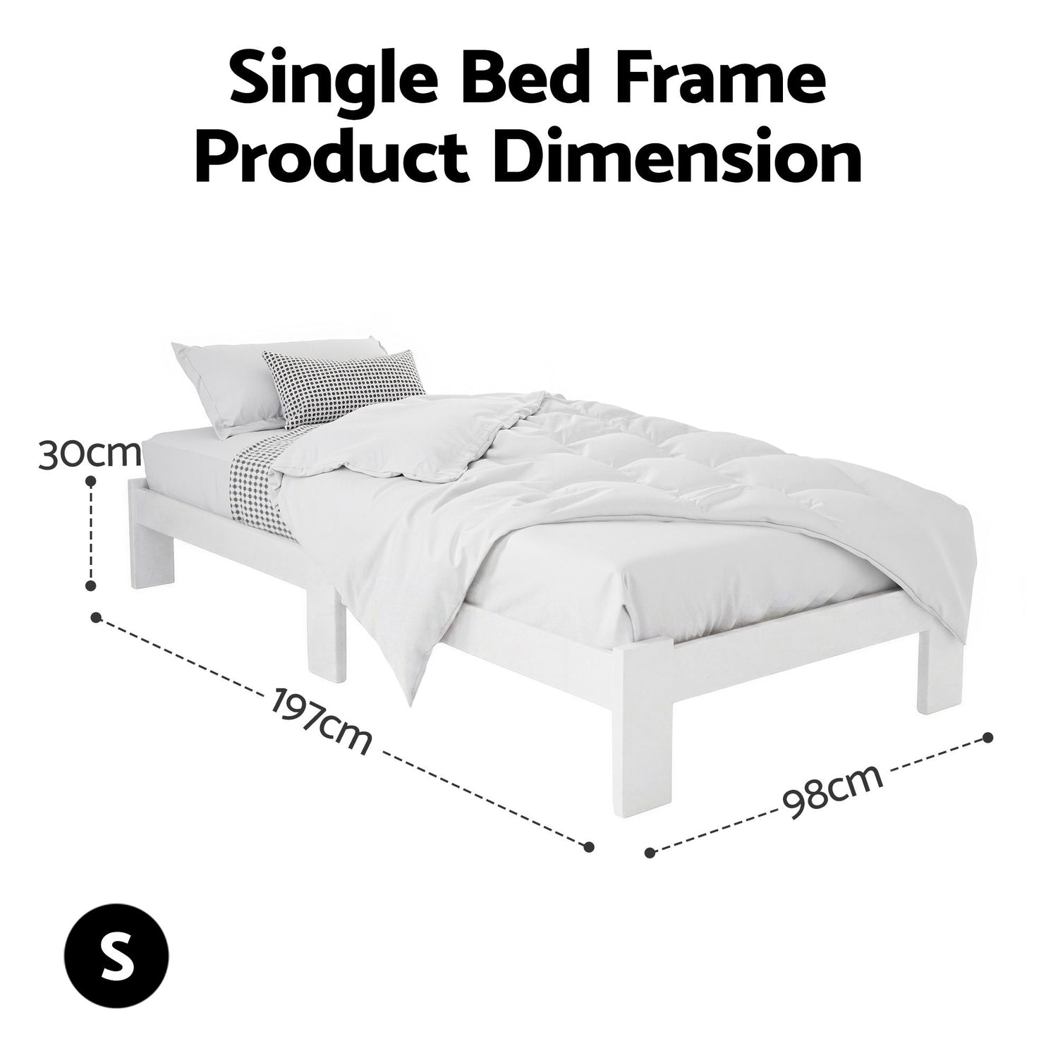 Artiss Bed Frame Single Wooden Bed Base Frame Size JADE Timber Mattress Platform-Furniture > Bedroom-PEROZ Accessories