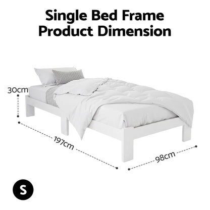 Artiss Bed Frame Single Wooden Bed Base Frame Size JADE Timber Mattress Platform-Furniture > Bedroom-PEROZ Accessories