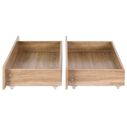Artiss 2pcs Under Bed Storage with Wheels Rolling Wooden Drawers Single &amp; Double