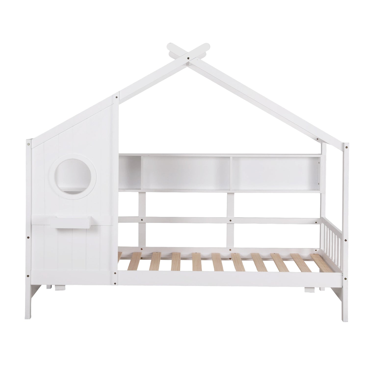 Artiss Kids Single Bed Frame House Bed Solid Wood Montessori Bed for Toddler White-Furniture > Bedroom > Beds &amp; Bed Frames-PEROZ Accessories