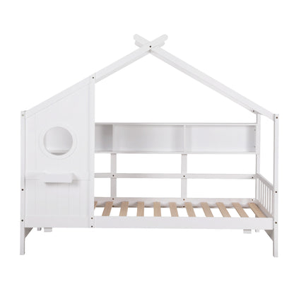 Artiss Kids Single Bed Frame House Bed Solid Wood Montessori Bed for Toddler White-Furniture > Bedroom > Beds &amp; Bed Frames-PEROZ Accessories