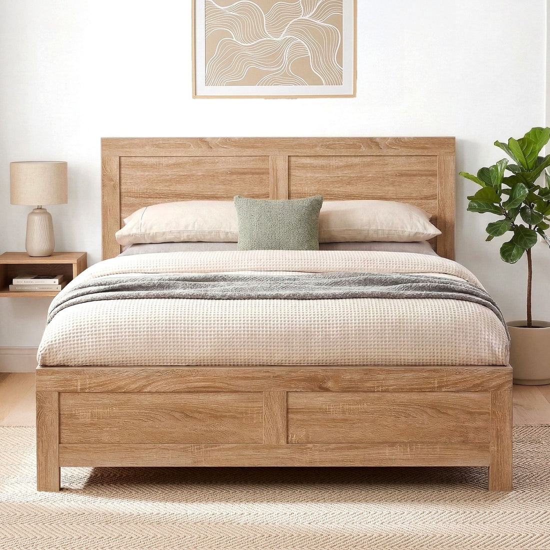 Artiss Single Bed Frame Wooden Bed Base Walnut-Furniture > Bedroom > Beds &amp; Bed Frames-PEROZ Accessories