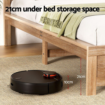 Artiss Single Bed Frame Wooden Bed Base Walnut-Furniture > Bedroom > Beds &amp; Bed Frames-PEROZ Accessories