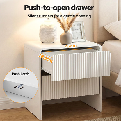 Artiss Double Wooden Bed Frame and 2 Bedside Table Bedroom Furniture Set