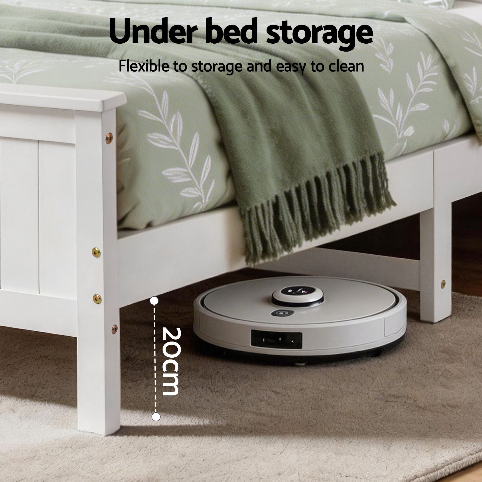 Artiss Queen Bed Frame with Storage Headboard and Footboard Wooden Bed Base White-Furniture > Bedroom > Beds &amp; Bed Frames-PEROZ Accessories