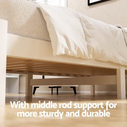 Artiss Bed Frame Single Size Wooden Platform with 2 Storage Drawers White SOFIE-Furniture &gt; Bedroom &gt; Beds &amp; Bed Frames-PEROZ Accessories