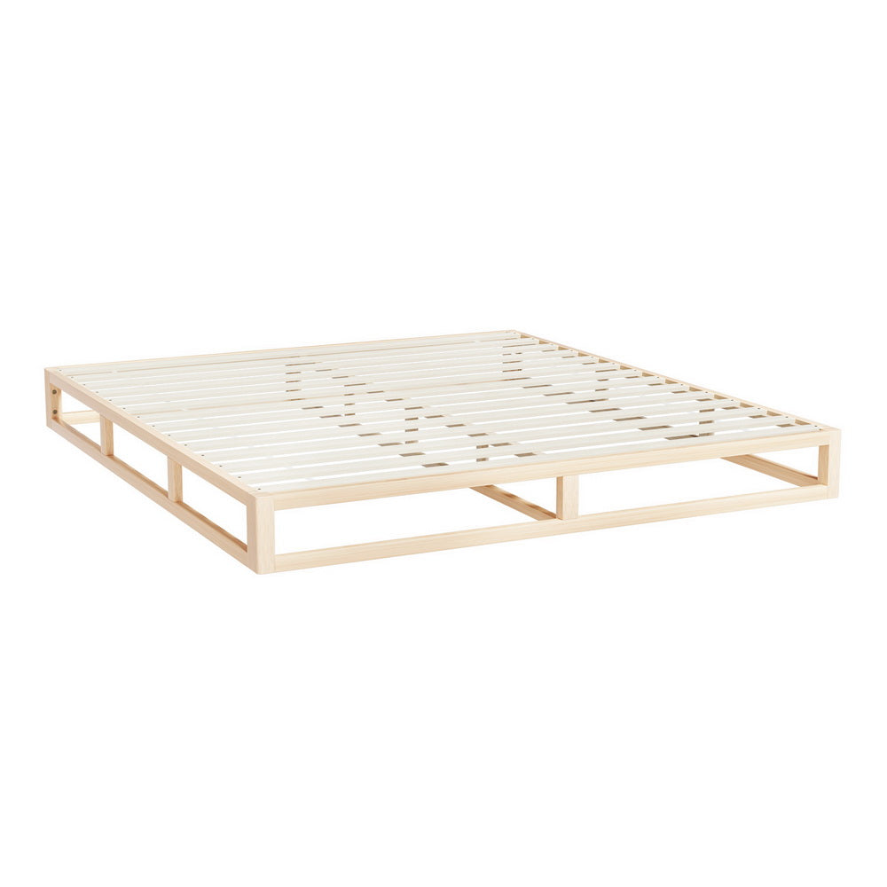 Artiss Bed Frame King Size Wooden Base Mattress Platform Timber Pine KALAM-Furniture &gt; Bedroom-PEROZ Accessories