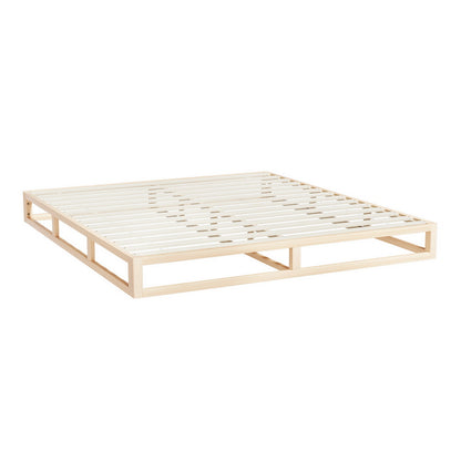 Artiss Bed Frame King Size Wooden Base Mattress Platform Timber Pine KALAM-Furniture &gt; Bedroom-PEROZ Accessories