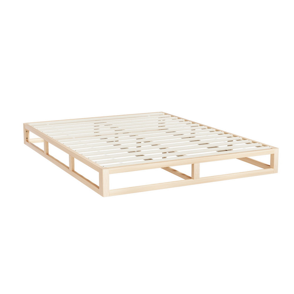 Artiss Bed Frame Queen Size Wooden Base Mattress Platform Timber Pine KALAM-Furniture &gt; Bedroom-PEROZ Accessories