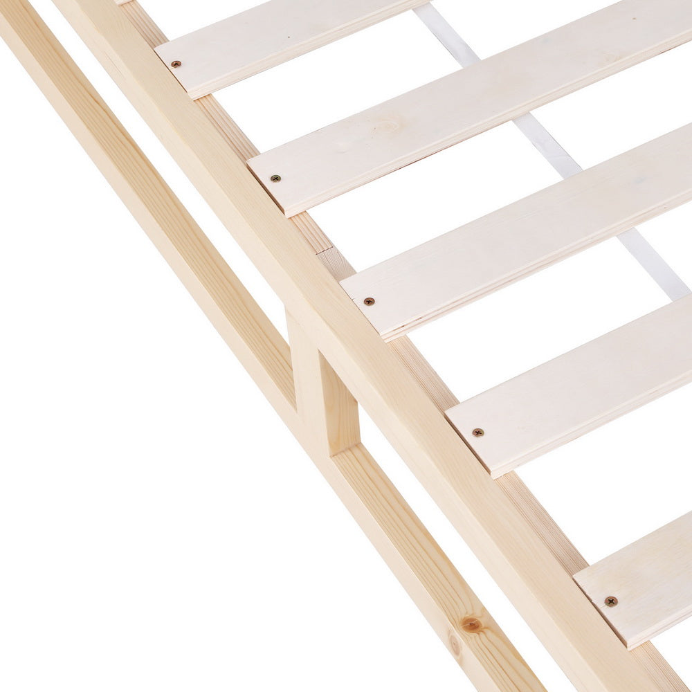 Artiss Bed Frame Queen Size Wooden Base Mattress Platform Timber Pine KALAM-Furniture &gt; Bedroom-PEROZ Accessories