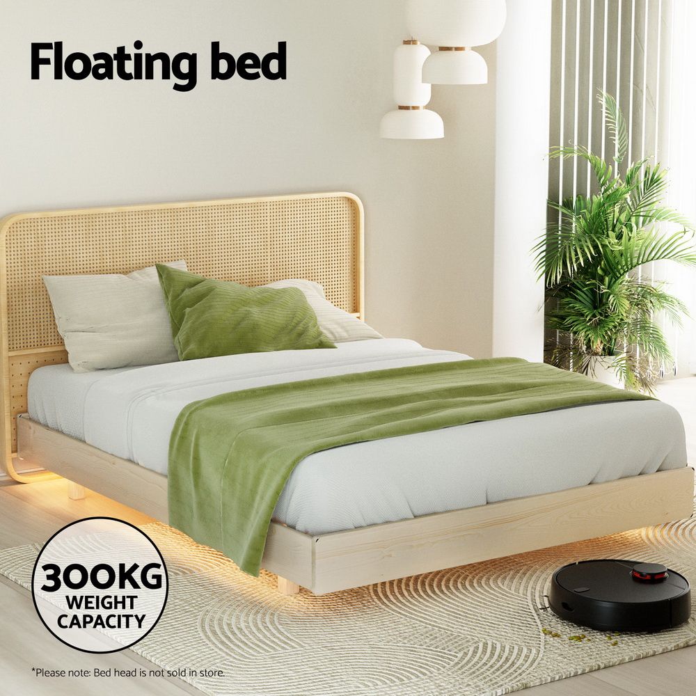 Artiss Bed Frame Double Size Floating Wooden Mattress Base Platform Timber ODIN-Furniture > Bedroom-PEROZ Accessories