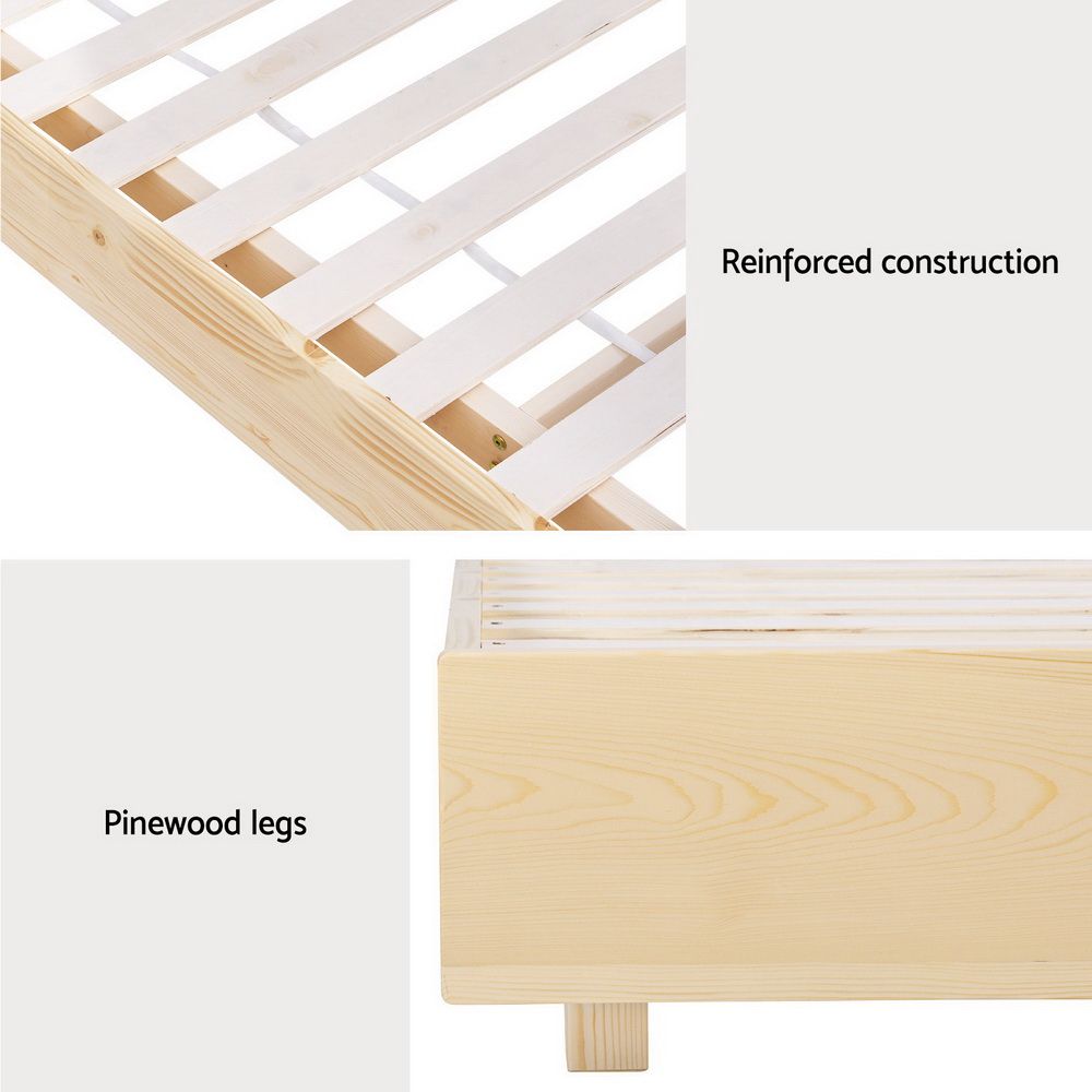 Artiss Bed Frame Double Size Floating Wooden Mattress Base Platform Timber ODIN-Furniture > Bedroom-PEROZ Accessories
