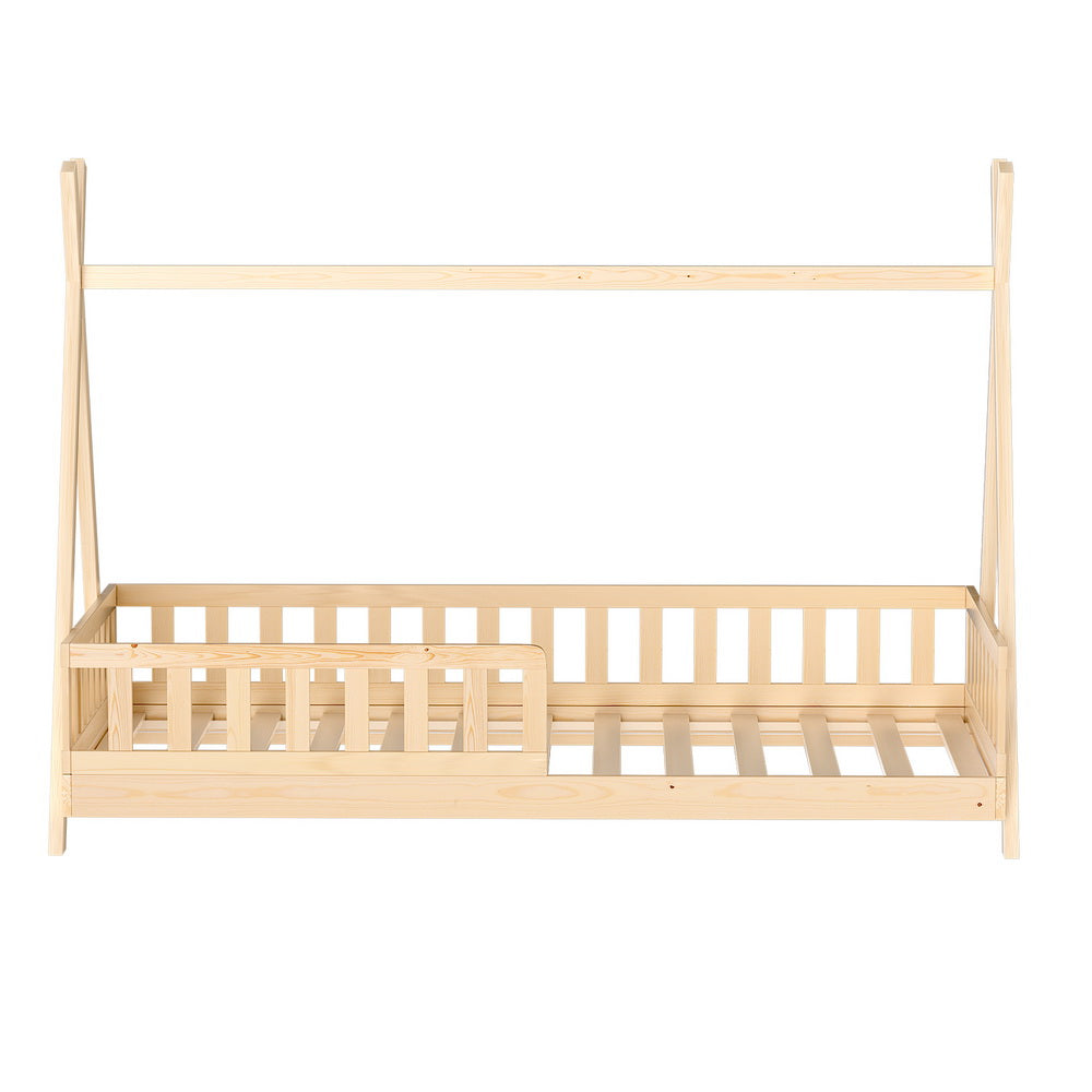 Artiss Bed Frame Wooden Kids House Frames Oak PUAH-Furniture &gt; Living Room-PEROZ Accessories