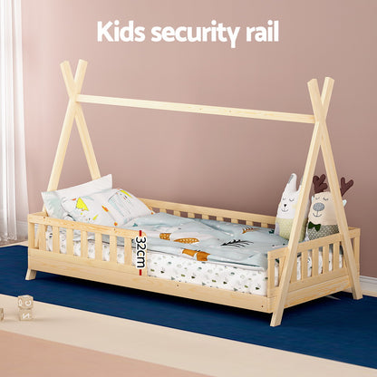 Artiss Bed Frame Wooden Kids House Frames Oak PUAH-Furniture &gt; Living Room-PEROZ Accessories