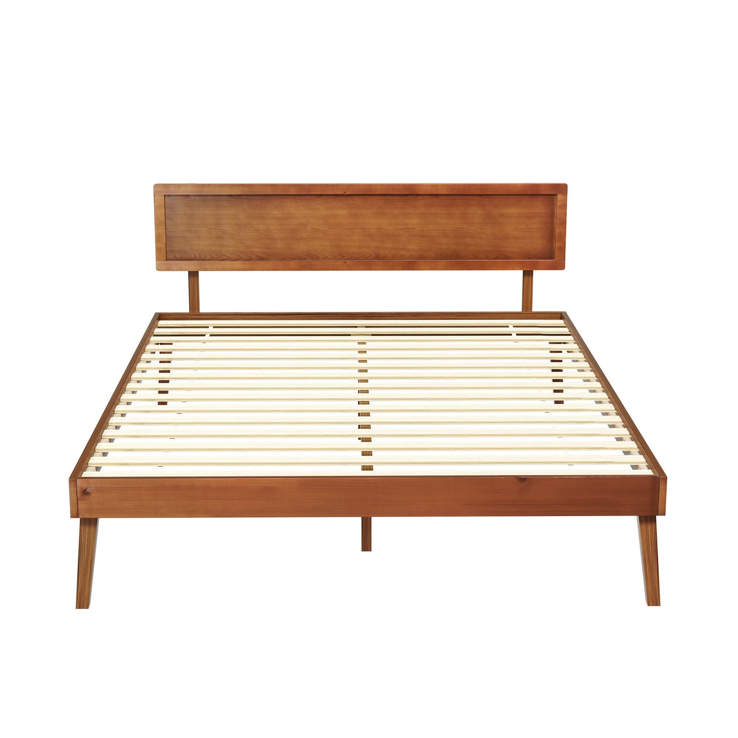 Artiss Bed Frame Queen Size Wooden Bed Base Walnut SPLAY-Furniture > Bedroom > Beds &amp; Bed Frames-PEROZ Accessories
