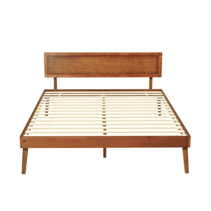 Artiss Bed Frame Queen Size Wooden Bed Base Walnut SPLAY-Furniture > Bedroom > Beds &amp; Bed Frames-PEROZ Accessories