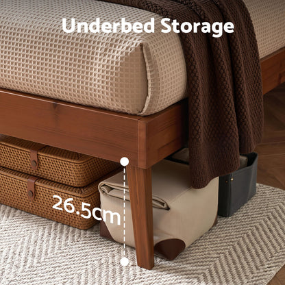Artiss Bed Frame Queen Size Wooden Bed Base Walnut SPLAY-Furniture > Bedroom > Beds &amp; Bed Frames-PEROZ Accessories
