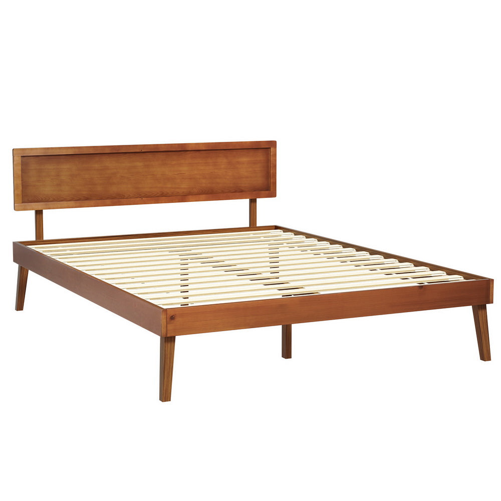 Artiss Bed Frame Queen Size Wooden Bed Base Walnut SPLAY-Furniture &gt; Bedroom &gt; Beds &amp; Bed Frames-PEROZ Accessories