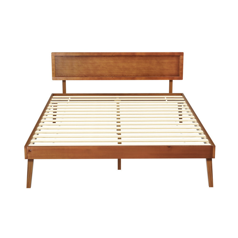 Artiss Bed Frame Queen Size Wooden Bed Base Walnut SPLAY-Furniture &gt; Bedroom &gt; Beds &amp; Bed Frames-PEROZ Accessories