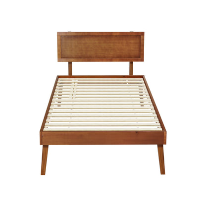 Artiss Bed Frame Single Size Wooden Bed Base Walnut SPLAY-Furniture > Bedroom-PEROZ Accessories