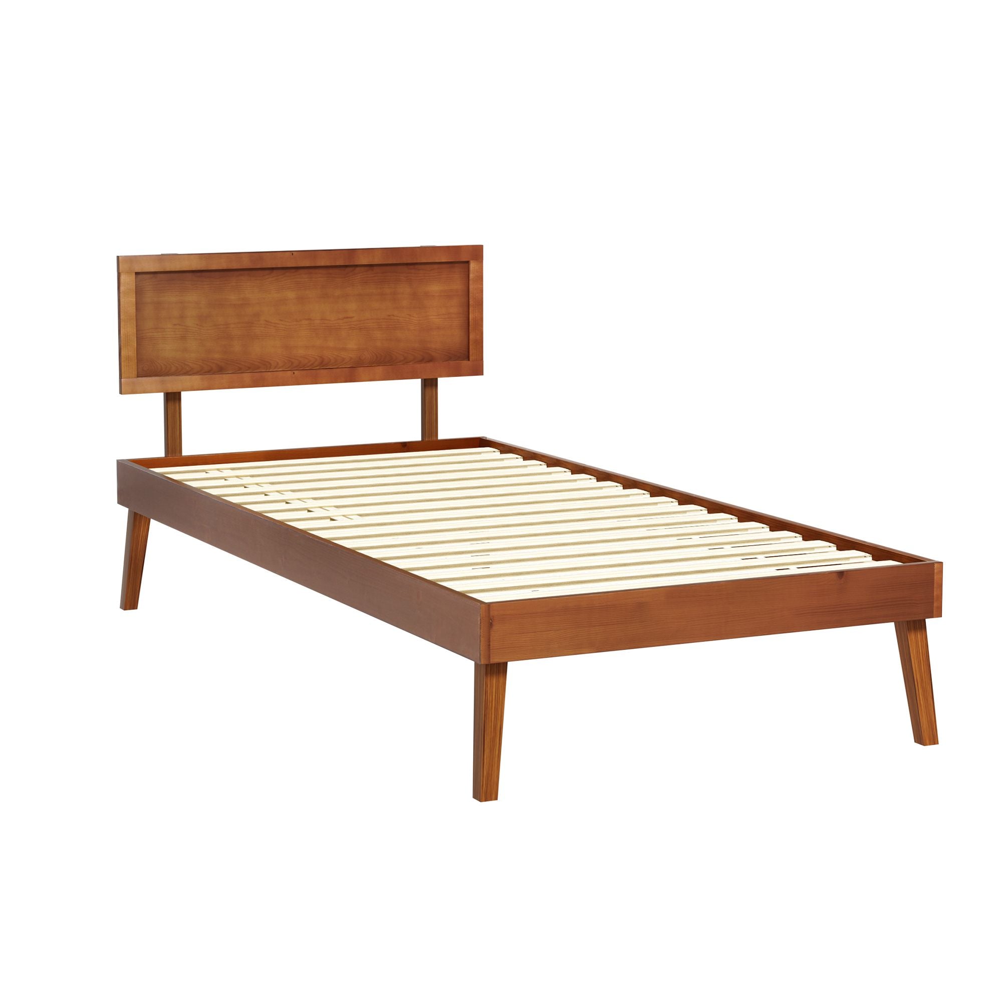 Artiss Bed Frame Single Size Wooden Bed Base Walnut SPLAY-Furniture > Bedroom-PEROZ Accessories
