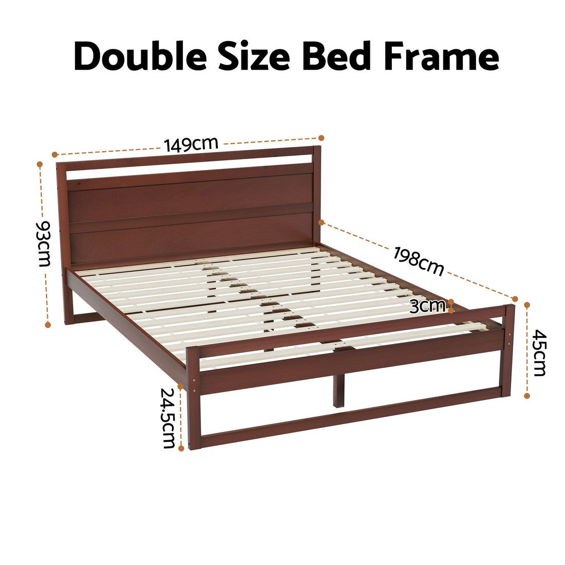 Artiss Bed Frame Double Size Wooden Walnut WITTON-Furniture > Bedroom-PEROZ Accessories