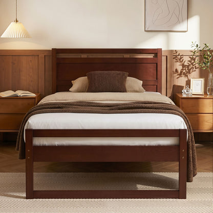 Artiss Bed Frame King Single Size Wooden Walnut WITTON-Furniture > Bedroom-PEROZ Accessories