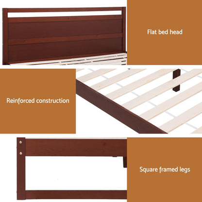 Artiss Bed Frame Queen Size Wooden Walnut WITTON-Furniture > Bedroom-PEROZ Accessories