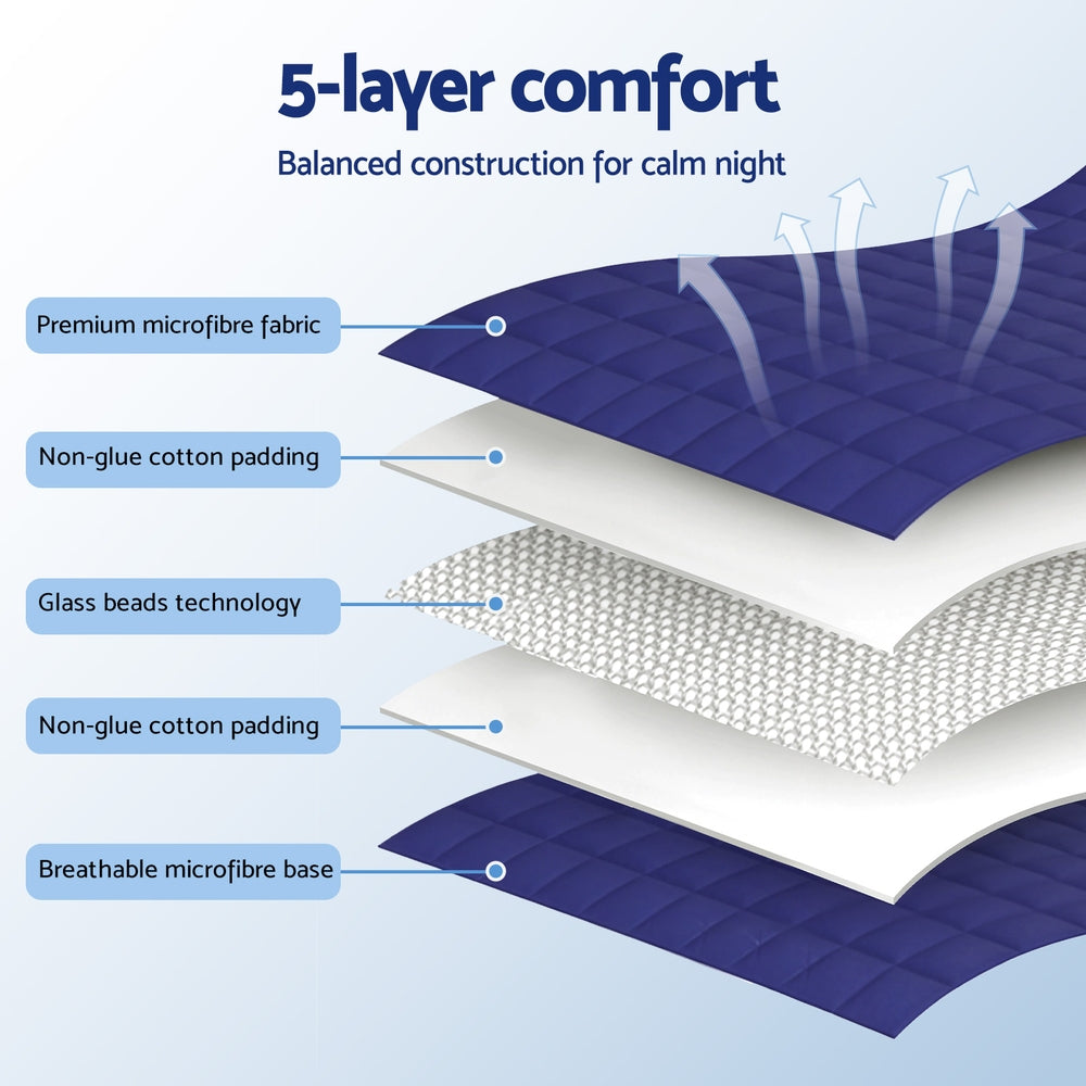 Giselle Bedding Weighted Blanket 11KG Kids Adults Heavy Gravity Relax Calm Blue-Home &amp; Garden &gt; Bedding &gt; Blankets &amp; Throws-PEROZ Accessories