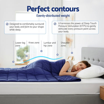 Giselle Bedding Weighted Blanket 9KG Kids Adults Heavy Gravity Relax Calm Blue-Home &amp; Garden &gt; Bedding &gt; Blankets &amp; Throws-PEROZ Accessories