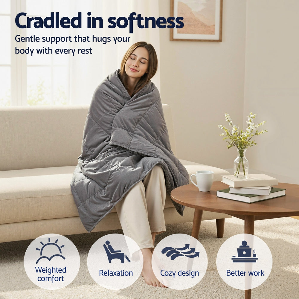 Giselle 6.8KG Weighted Blanket Adults Kid Anti Anxiety Gravity Blankets Sherpa Fleece-Home &amp; Garden &gt; Bedding &gt; Blankets &amp; Throws-PEROZ Accessories