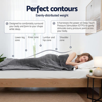 Giselle 6.8KG Weighted Blanket Adults Kid Anti Anxiety Gravity Blankets Sherpa Fleece-Home &amp; Garden &gt; Bedding &gt; Blankets &amp; Throws-PEROZ Accessories