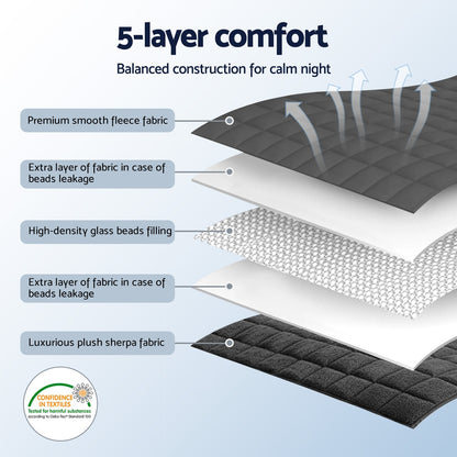 Giselle 9KG Weighted Blanket Adults Kid Anti Anxiety Gravity Blankets Sherpa Fleece-Home &amp; Garden &gt; Bedding &gt; Blankets &amp; Throws-PEROZ Accessories