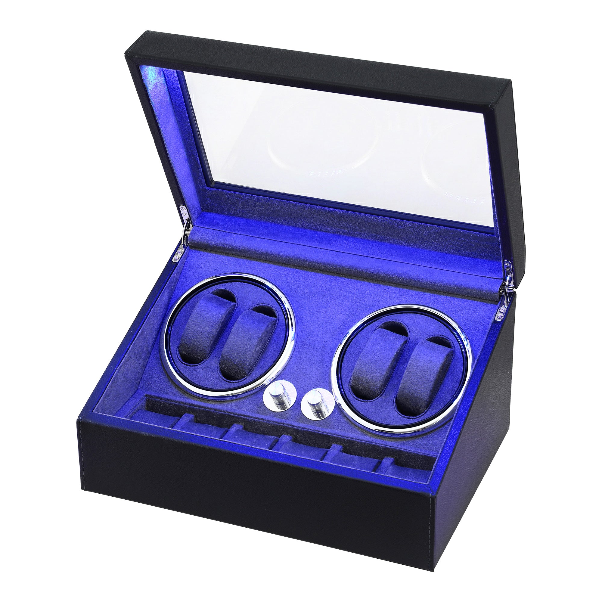 Embellir Watch Winder Automatic Double Watch Winder Box LED Black-Fashion > Men&