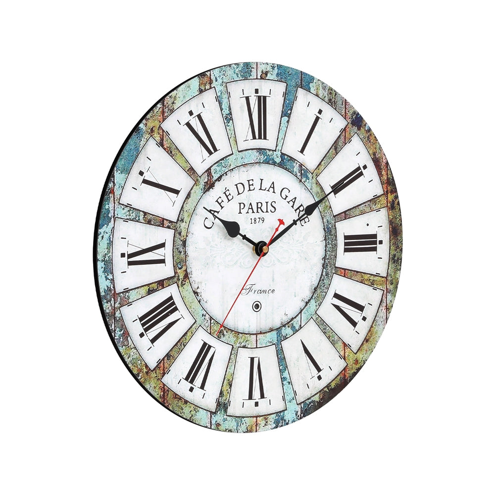 Artiss 40CM Wall Clock Rustic Design-Home &amp; Garden &gt; Decor &gt; Clocks-PEROZ Accessories