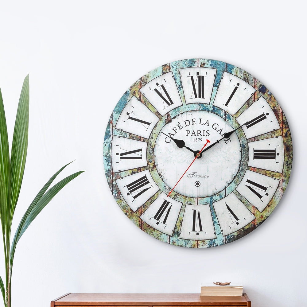 Artiss 40CM Wall Clock Rustic Design-Home &amp; Garden &gt; Decor &gt; Clocks-PEROZ Accessories