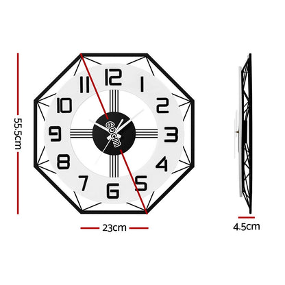 Artiss 60CM Wall Clock Octagon-Home &amp; Garden &gt; Decor-PEROZ Accessories