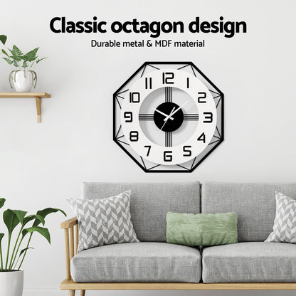 Artiss 60CM Wall Clock Octagon-Home &amp; Garden &gt; Decor-PEROZ Accessories