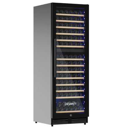 Devanti Wine Fridge Cooler Dual Zone 154 Bottles-Fridges-PEROZ Accessories