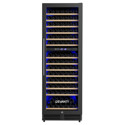 Devanti Wine Fridge Cooler Dual Zone 154 Bottles-Fridges-PEROZ Accessories