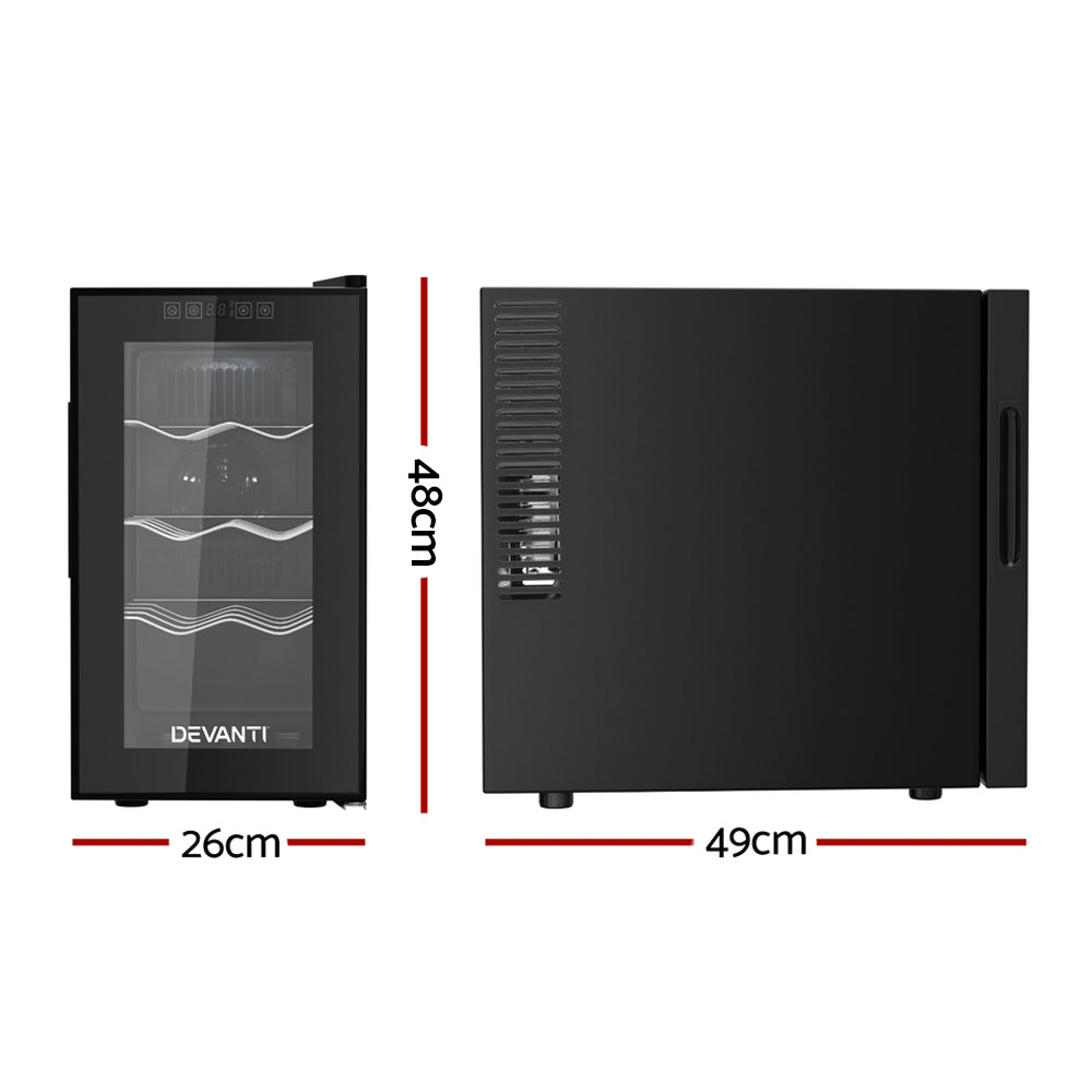 Devanti Wine Fridge Cooler 8 Bottles-Appliances > Fridges &amp; Freezers > Wine Fridges-PEROZ Accessories