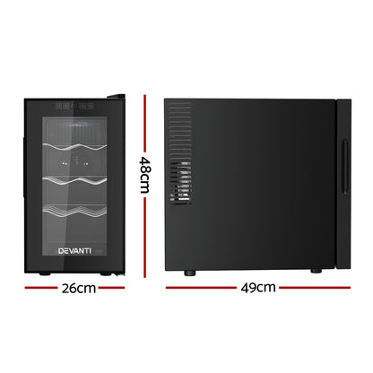 Devanti Wine Fridge Cooler 8 Bottles-Appliances > Fridges &amp; Freezers > Wine Fridges-PEROZ Accessories