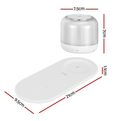 Devanti 3 in 1 Wireless Charger 15W Fast Charging RGB Light Bluetooth Speaker for Phone-Electronics &gt; Battery Chargers &amp; Power-PEROZ Accessories
