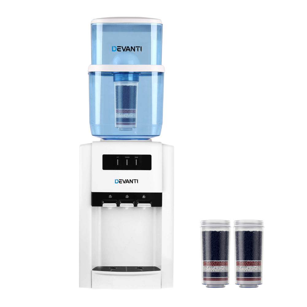 Devanti Water Cooler Dispenser Bench Top 22L w/2 Filter-Water Dispensers-PEROZ Accessories