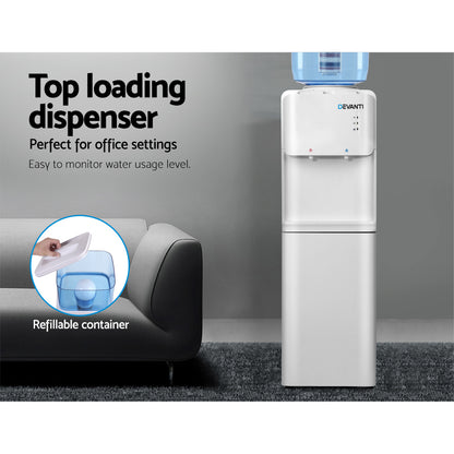 Devanti Water Cooler Dispenser Stand 22L Bottle White w/2 Filter-Water Dispensers-PEROZ Accessories