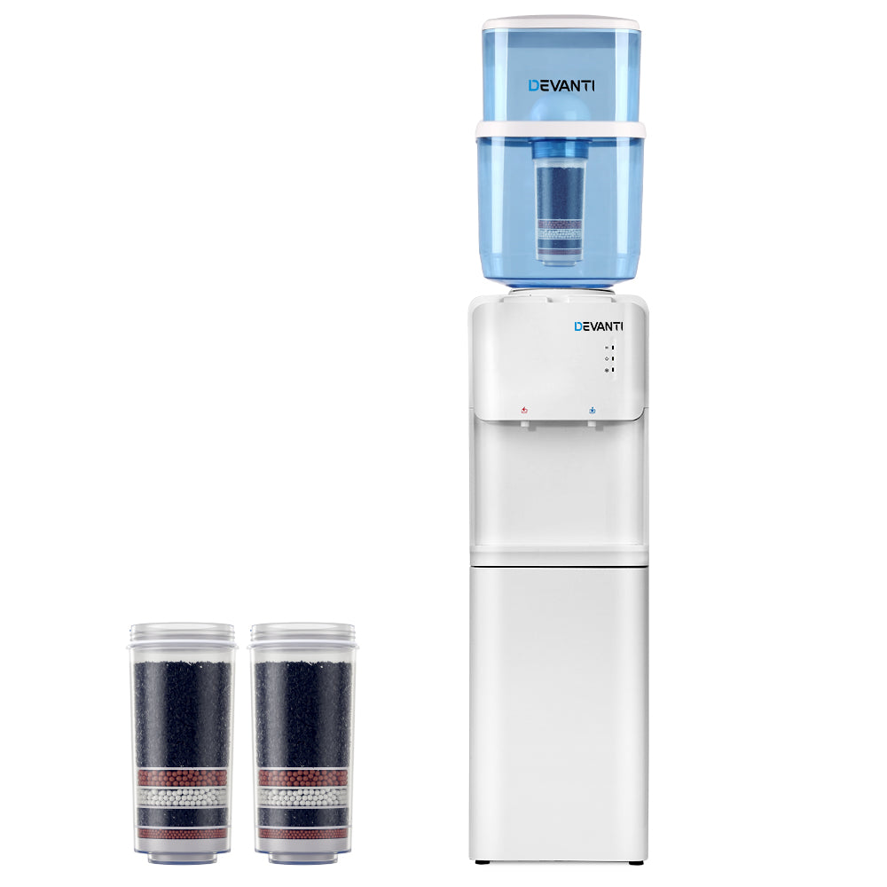 Devanti Water Cooler Dispenser Stand 22L Bottle White w/2 Filter-Water Dispensers-PEROZ Accessories